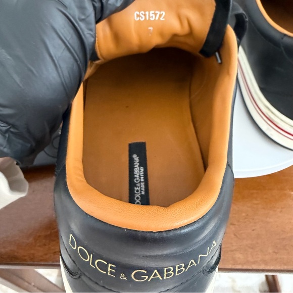 WOW 🔥 DOLCE & GABBANA 🩶 Luxury Low Top Leather Mens Size 7 Sneakers (Authentic)! - Picture 11 of 17